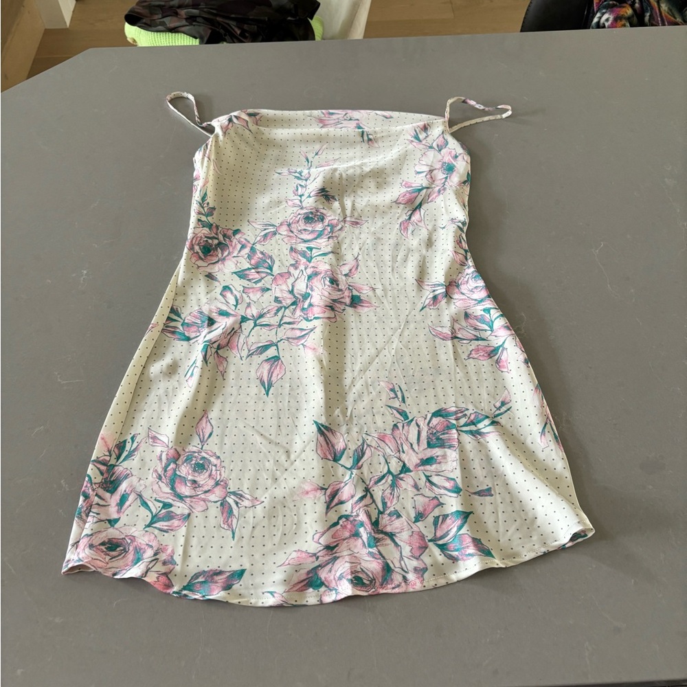 Blue Blush Pink Floral Dress